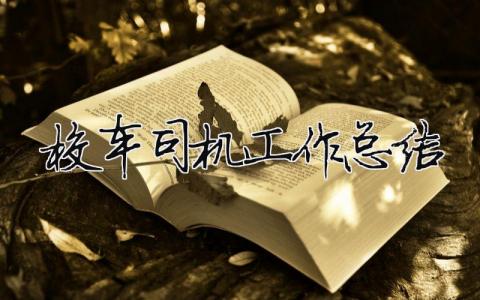 校車司機工作總結 校車司機工作總結怎么寫（精選合集8篇）