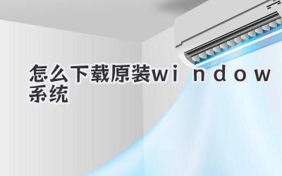 怎么下載原裝window系統(tǒng)
