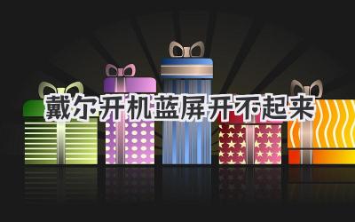 戴爾開機(jī)藍(lán)屏開不起來