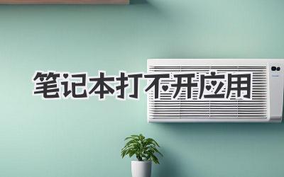 筆記本打不開應用